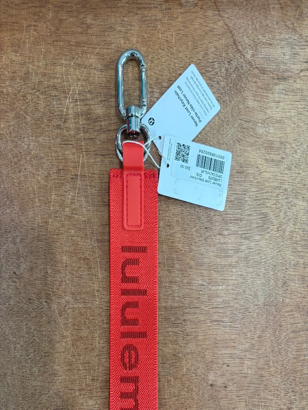 Lululemon never lost keychain Cherry Ember/Cranberry Charm/Silver